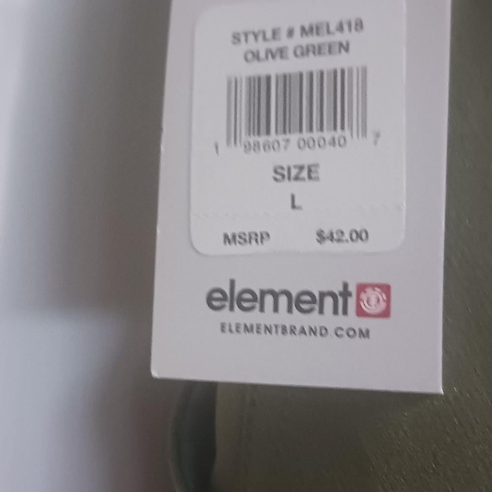 NWT Element Men's Green Cargo Pants - Picture 4 of 5